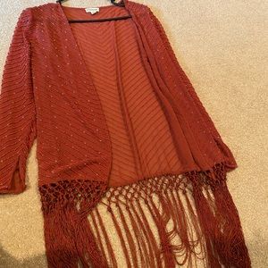 Small red beaded heavy top